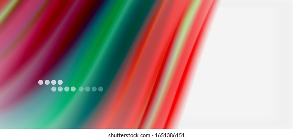 Wave lines abstract background, smooth silk design with rainbow style colors. Liquid fluid color waves. Vector Illustration For Wallpaper, Banner, Background, Card, Book, Illustration, landing page