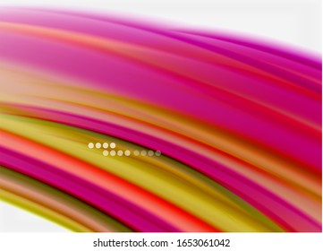 Wave lines abstract background, smooth silk design with rainbow style colors. Liquid fluid color waves. Vector Illustration For Wallpaper, Banner, Background, Card, Book, Illustration, landing page