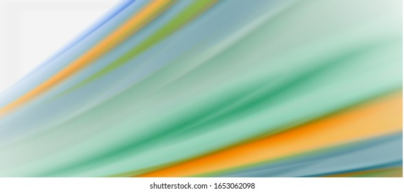 Wave lines abstract background, smooth silk design with rainbow style colors. Liquid fluid color waves. Vector Illustration For Wallpaper, Banner, Background, Card, Book, Illustration, landing page