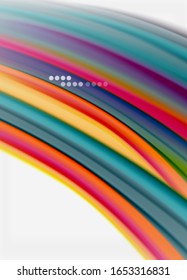 Wave lines abstract background, smooth silk design with rainbow style colors. Liquid fluid color waves. Vector Illustration For Wallpaper, Banner, Background, Card, Book, Illustration, landing page