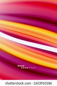 Wave lines abstract background, smooth silk design with rainbow style colors. Liquid fluid color waves. Vector Illustration For Wallpaper, Banner, Background, Card, Book, Illustration, landing page