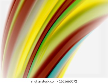 Wave lines abstract background, smooth silk design with rainbow style colors. Liquid fluid color waves. Vector Illustration For Wallpaper, Banner, Background, Card, Book, Illustration, landing page