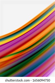 Wave Linien abstrakter Hintergrund, glattes Seidendesign mit Regenbogenfarben. Flüssigkeitsfarbwellen. Vektorillustration-Illustration für Bildschirmhintergrund, Banner, Hintergrund, Karte, Buch, Illustration, Landing-Page