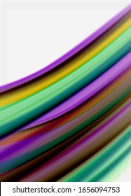 Wave lines abstract background, smooth silk design with rainbow style colors. Liquid fluid color waves. Vector Illustration For Wallpaper, Banner, Background, Card, Book, Illustration, landing page