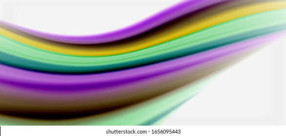 Fundo abstrato de linhas de onda, design de seda suave com cores de estilo arco-íris. Ondas de cor fluidas líquidas. Ilustração vetorial para papel de parede, banner, plano de fundo, cartão, livro, ilustração, página inicial