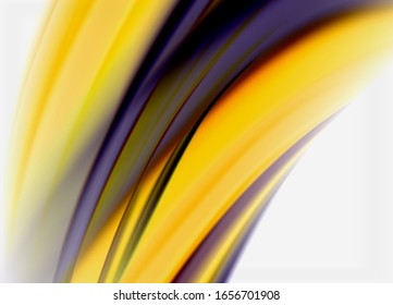 Wave lines abstract background, smooth silk design with rainbow style colors. Liquid fluid color waves. Vector Illustration For Wallpaper, Banner, Background, Card, Book, Illustration, landing page