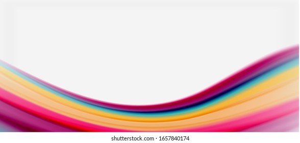 Wave lines abstract background, smooth silk design with rainbow style colors. Liquid fluid color waves. Vector Illustration For Wallpaper, Banner, Background, Card, Book, Illustration, landing page