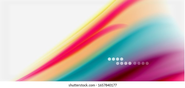 Wave lines abstract background, smooth silk design with rainbow style colors. Liquid fluid color waves. Vector Illustration For Wallpaper, Banner, Background, Card, Book, Illustration, landing page