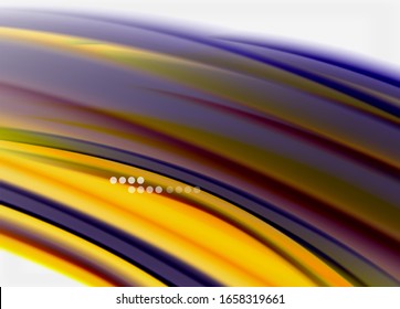 Wave Linien abstrakter Hintergrund, glattes Seidendesign mit Regenbogenfarben. Flüssigkeitsfarbwellen. Vektorillustration-Illustration für Bildschirmhintergrund, Banner, Hintergrund, Karte, Buch, Illustration, Landing-Page