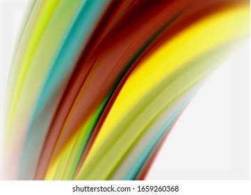 Wave lines abstract background, smooth silk design with rainbow style colors. Liquid fluid color waves. Vector Illustration For Wallpaper, Banner, Background, Card, Book, Illustration, landing page