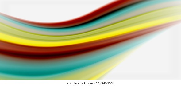 Wave lines abstract background, smooth silk design with rainbow style colors. Liquid fluid color waves. Vector Illustration For Wallpaper, Banner, Background, Card, Book, Illustration, landing page
