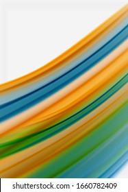 Wave lines abstract background, smooth silk design with rainbow style colors. Liquid fluid color waves. Vector Illustration For Wallpaper, Banner, Background, Card, Book, Illustration, landing page