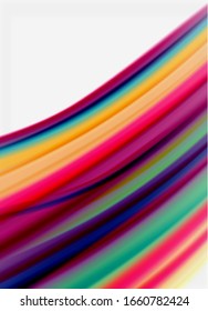 Wave lines abstract background, smooth silk design with rainbow style colors. Liquid fluid color waves. Vector Illustration For Wallpaper, Banner, Background, Card, Book, Illustration, landing page