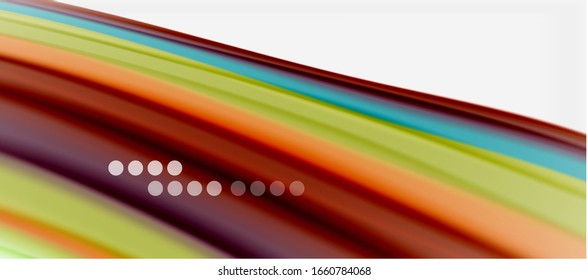 Wave lines abstract background, smooth silk design with rainbow style colors. Liquid fluid color waves. Vector Illustration For Wallpaper, Banner, Background, Card, Book, Illustration, landing page