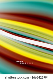 Wave lines abstract background, smooth silk design with rainbow style colors. Liquid fluid color waves. Vector Illustration For Wallpaper, Banner, Background, Card, Book, Illustration, landing page