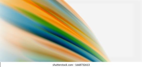 Wave lines abstract background, smooth silk design with rainbow style colors. Liquid fluid color waves. Vector Illustration For Wallpaper, Banner, Background, Card, Book, Illustration, landing page