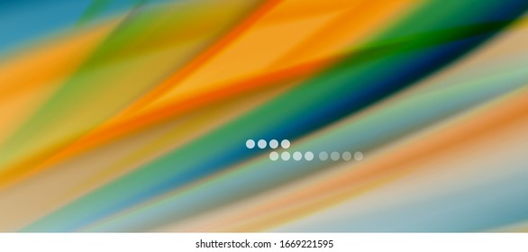 Wave lines abstract background, smooth silk design with rainbow style colors. Liquid fluid color waves. Vector Illustration 