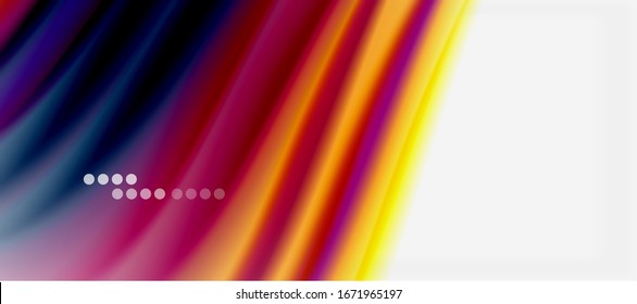 Wave lines abstract background, smooth silk design with rainbow style colors. Liquid fluid color waves. Vector Illustration For Wallpaper, Banner, Background, Card, Book, Illustration, landing page