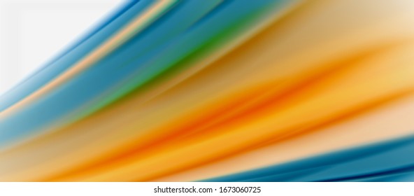 Wave lines abstract background, smooth silk design with rainbow style colors. Liquid fluid color waves. Vector Illustration For Wallpaper, Banner, Background, Card, Book, Illustration, landing page