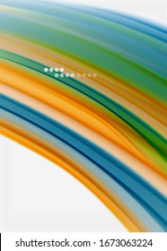 Wave lines abstract background, smooth silk design with rainbow style colors. Liquid fluid color waves. Vector Illustration For Wallpaper, Banner, Background, Card, Book, Illustration, landing page