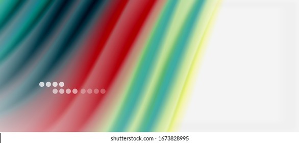 Wave lines abstract background, smooth silk design with rainbow style colors. Liquid fluid color waves. Vector Illustration For Wallpaper, Banner, Background, Card, Book, Illustration, landing page