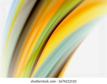 Wave lines abstract background, smooth silk design with rainbow style colors. Liquid fluid color waves. Vector Illustration For Wallpaper, Banner, Background, Card, Book, Illustration, landing page