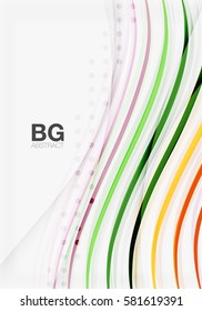 Wave lines abstract background. Vector template background for workflow layout, diagram, number options or web design