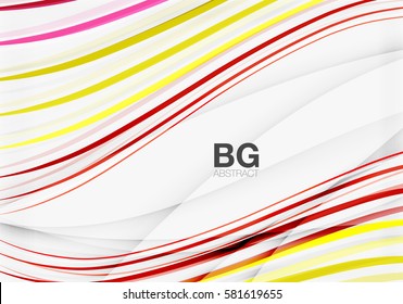 Wave lines abstract background. Vector template background for workflow layout, diagram, number options or web design
