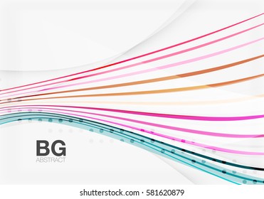 Wave lines abstract background. Vector template background for workflow layout, diagram, number options or web design
