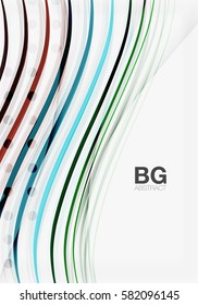 Wave lines abstract background. Vector template background for workflow layout, diagram, number options or web design