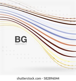 Wave lines abstract background. Vector template background for workflow layout, diagram, number options or web design