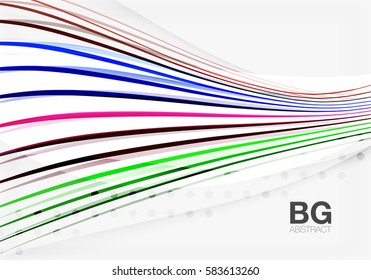 Wave lines abstract background. Vector template background for workflow layout, diagram, number options or web design