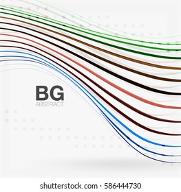 Wave lines abstract background. Vector template background for workflow layout, diagram, number options or web design