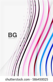 Wave lines abstract background. Vector template background for workflow layout, diagram, number options or web design