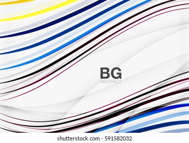 Wave lines abstract background. Vector template background for workflow layout, diagram, number options or web design