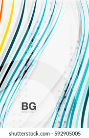 Wave lines abstract background. Vector template background for workflow layout, diagram, number options or web design