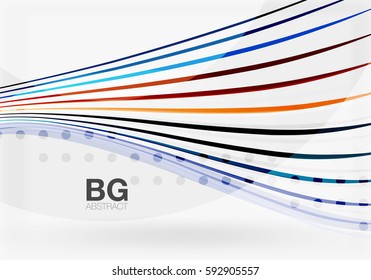 Wave lines abstract background. Vector template background for workflow layout, diagram, number options or web design