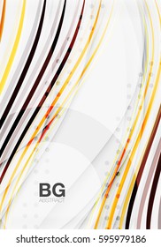 Wave lines abstract background. Vector template background for workflow layout, diagram, number options or web design