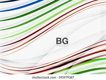 Wave lines abstract background. Vector template background for workflow layout, diagram, number options or web design