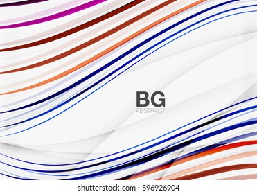 Wave lines abstract background. Vector template background for workflow layout, diagram, number options or web design