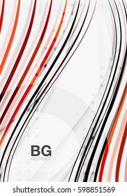 Wave lines abstract background. Vector template background for workflow layout, diagram, number options or web design