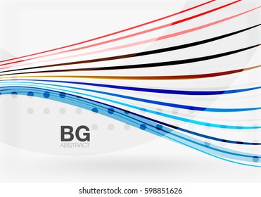 Wave lines abstract background. Vector template background for workflow layout, diagram, number options or web design