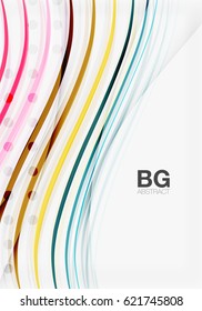 Wave lines abstract background. Vector template background for workflow layout, diagram, number options or web design