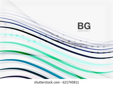 Wave lines abstract background. Vector template background for workflow layout, diagram, number options or web design