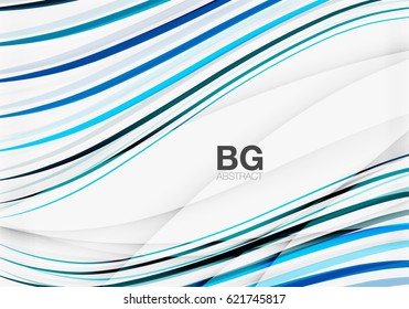 Wave lines abstract background. Vector template background for workflow layout, diagram, number options or web design