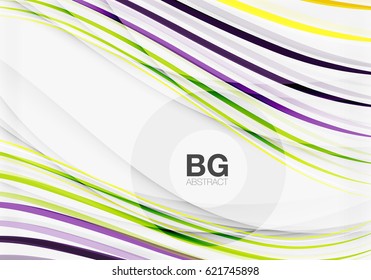 Wave lines abstract background. Vector template background for workflow layout, diagram, number options or web design
