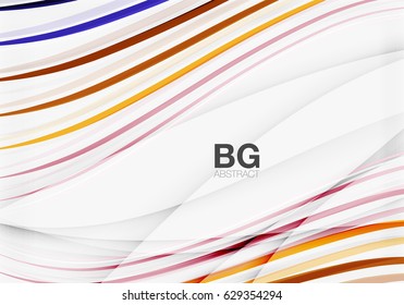 Wave lines abstract background. Vector template background for workflow layout, diagram, number options or web design