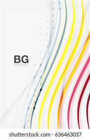 Wave lines abstract background. Vector template background for workflow layout, diagram, number options or web design