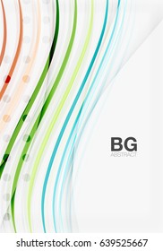 Wave lines abstract background. Vector template background for workflow layout, diagram, number options or web design