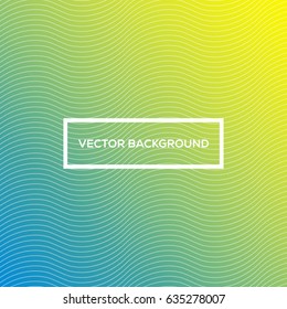 Wave Lines Abstract Colorful Vector Background - White Frame with Bold Text